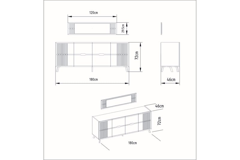 Ocotla Konsollbord 180 cm - Vit - Hallbord - Konsolbord & sidobord