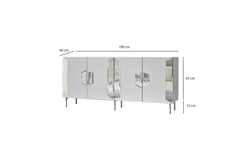 Stedum Konsollbord 180 cm - Vit/Silver - Hallbord - Konsolbord & sidobord