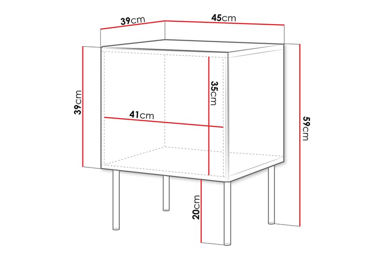 Laholm Sängbord 45 cm - Svart - Möbler - Bord & matgrupper - Avlastningsbord - Sängbord & nattduksbord