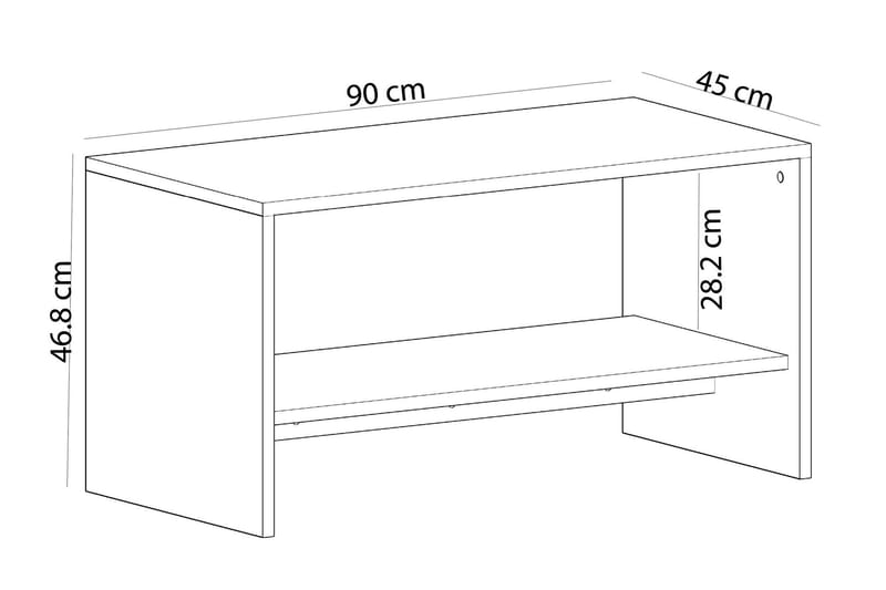 Bozdogan Sidobord 90 cm - Vit/Natur - Lampbord - Brickbord & småbord