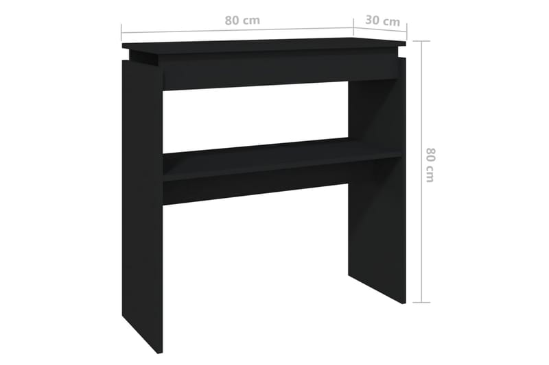 Sidobord svart 80x30x80 cm spånskiva - Svart - Lampbord - Brickbord & småbord