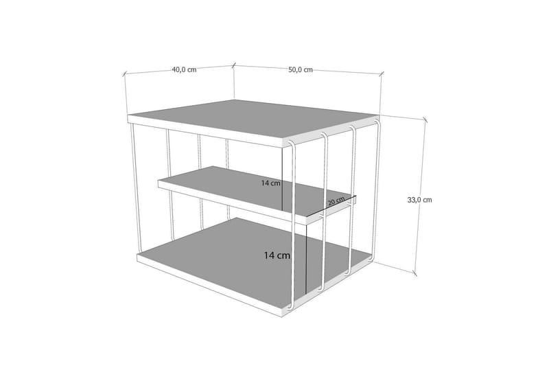 Lifon Sidobord 50 cm - Svart/Marmor - Möbler - Bord & matgrupper - Avlastningsbord - Lampbord