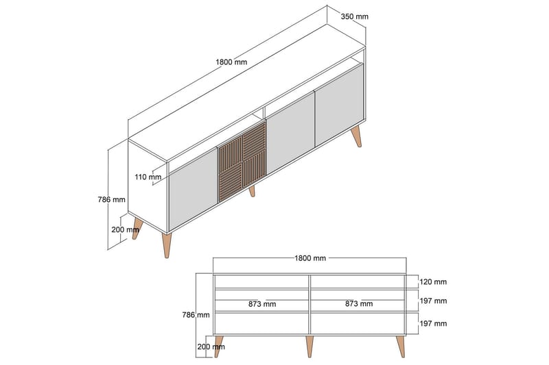 Lissione Konsollbord 180 cm - Valnöt/Beige - Möbler - Bord & matgrupper - Avlastningsbord - Hallbord