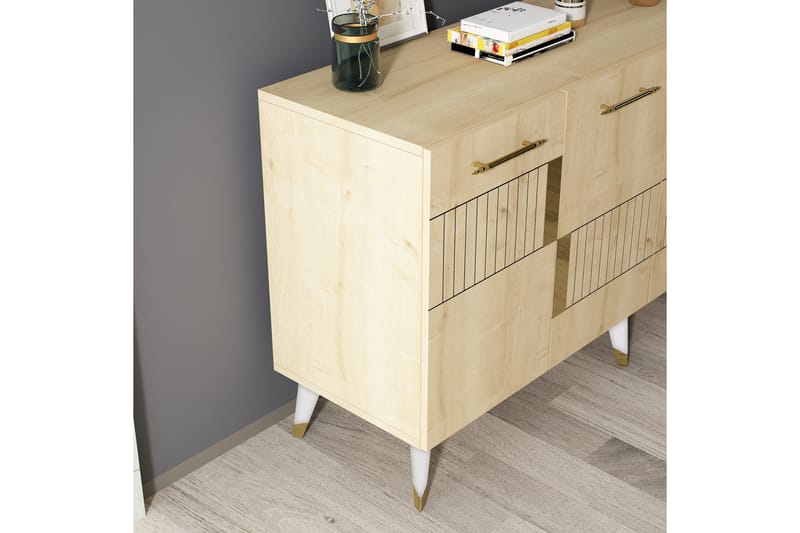 Moda Konsollbord 150 cm - Brun/Ek/Guld - Möbler - Bord & matgrupper - Avlastningsbord - Hallbord