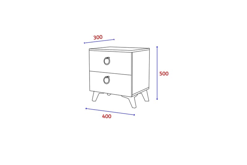 Artes Sängbord 40 cm - Brun/Svart - Sängbord & nattduksbord