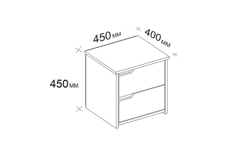 Hejde Sängbord 40 cm med Förvaring 2 Lådor - Vit - Sängbord & nattduksbord