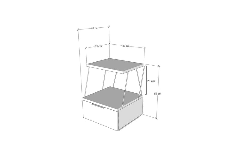Igazz Sängbord 42x41 cm - Antracit - Sängbord & nattduksbord