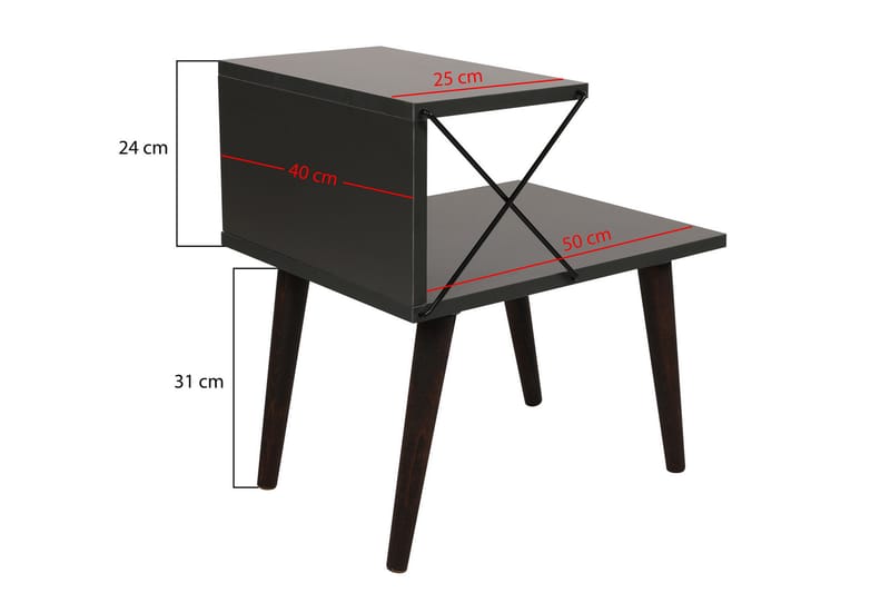 Kaysie Sängbord 50 cm - Antracit - Sängbord & nattduksbord