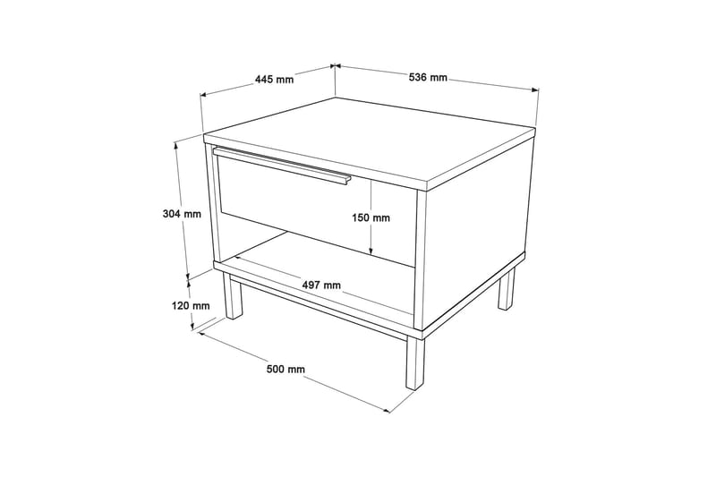 Liyakat Sängbord 53,6 cm - Ek - Sängbord & nattduksbord