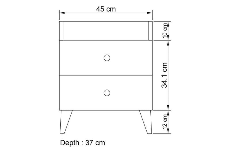 Mareo Sängbord 45 cm - Vit - Sängbord & nattduksbord