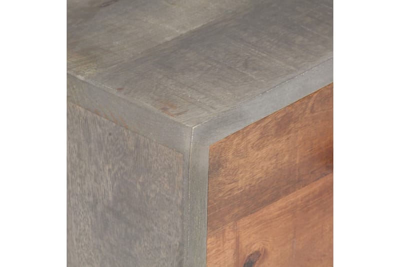 Nattduksbord grå 40x30x50 cm massivt grovt mangoträ - Grå - Sängbord & nattduksbord