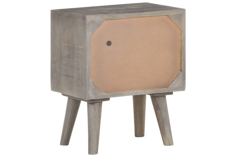 Nattduksbord grå 40x30x50 cm massivt grovt mangoträ - Grå - Sängbord & nattduksbord
