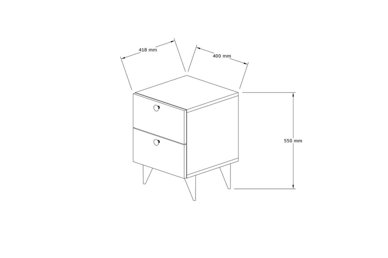 Rinorea Sängbord 40x55 cm - Vit - Sängbord & nattduksbord