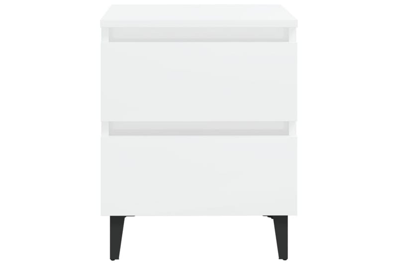 Sängbord 2 st vit högglans 40x35x50 cm spånskiva - Vit - Sängbord & nattduksbord