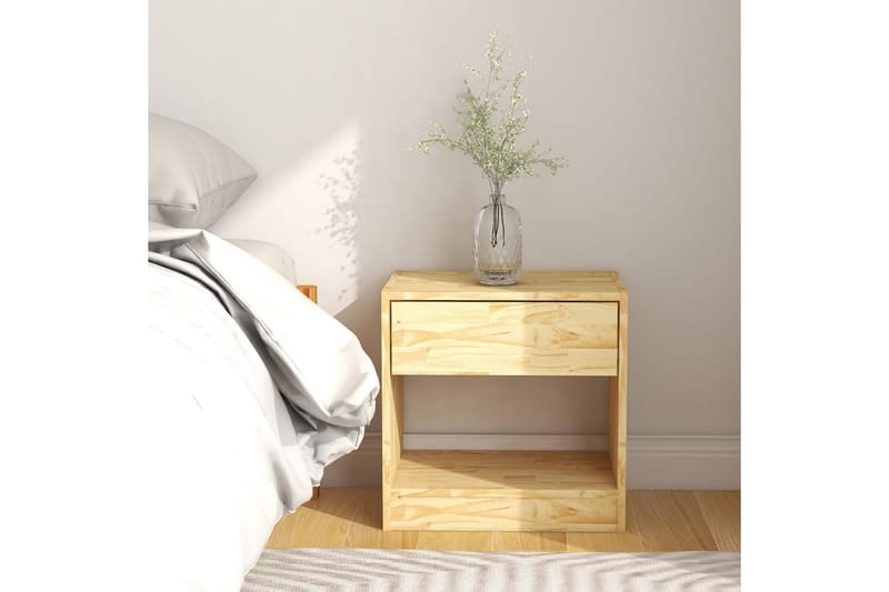 Sängbord 40x31x40 cm massiv furu - Brun - Sängbord & nattduksbord