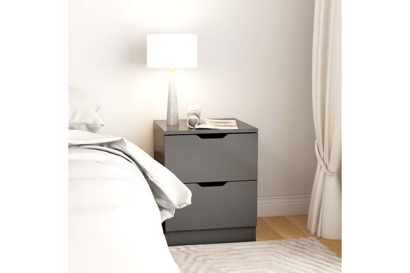 Sängbord grå 40x40x50 cm spånskiva - Grå - Sängbord & nattduksbord