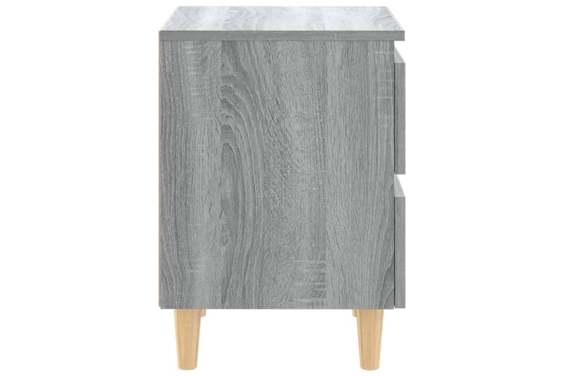 Sängbord med massiva träben grå sonoma 40x35x50 cm - Grå - Sängbord & nattduksbord