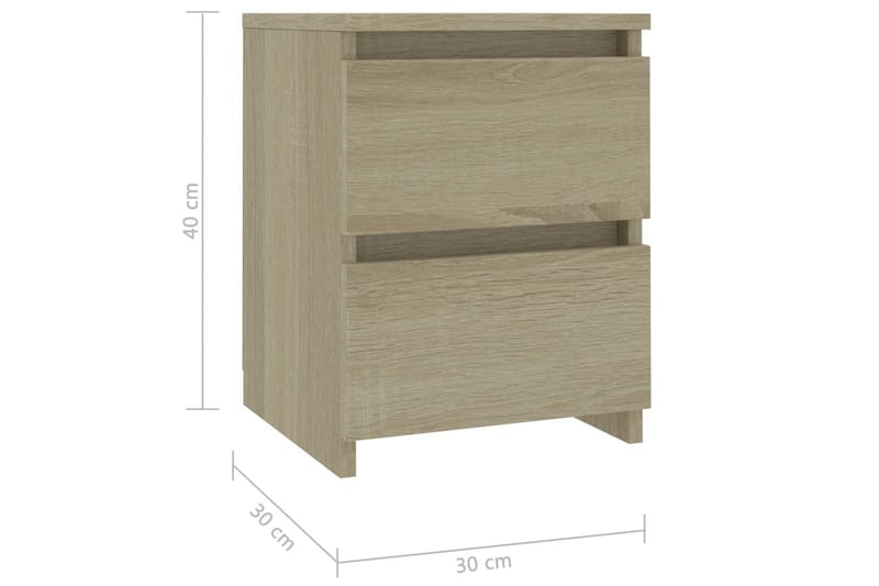 Sängbord sonoma ek 30x30x40 cm spånskiva - Brun - Möbler - Bord & matgrupper - Avlastningsbord - Sängbord & nattduksbord