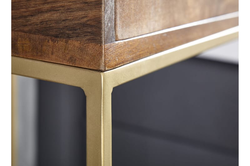Seddik Sängbord 35 cm Rektangulär - Guld/Brun - Sängbord & nattduksbord