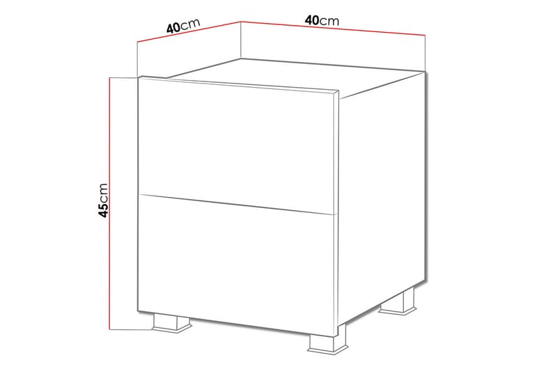 Tessan Sängbord 40 cm med Förvaring - Vit - Sängbord & nattduksbord