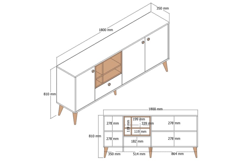 Scone Konsollbord 180 cm - Antracit/Valnöt - Möbler - Bord & matgrupper - Avlastningsbord - Hallbord