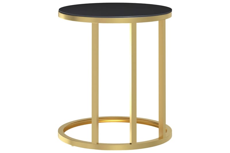 Sidobord guld och svart 45 cm härdat glas - Guld - Lampbord - Brickbord & småbord