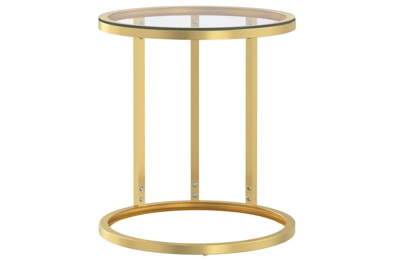 Sidobord guld och transparent 45 cm härdat glas - Guld - Lampbord - Brickbord & småbord