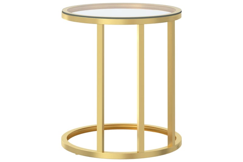Sidobord guld och transparent 45 cm härdat glas - Guld - Lampbord - Brickbord & småbord