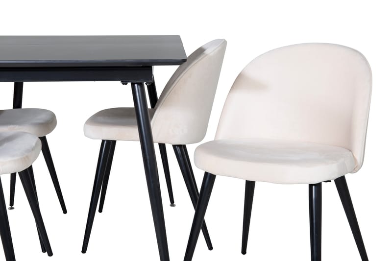 Azuer Matgrupp Förlängningsbar 120 cm Rektangulär med 4 Sedavi stolar - Beige - Matgrupper