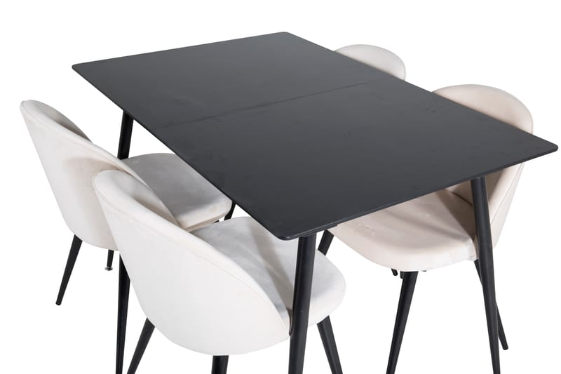 Azuer Matgrupp Förlängningsbar 120 cm Rektangulär med 4 Sedavi stolar - Beige - Matgrupper