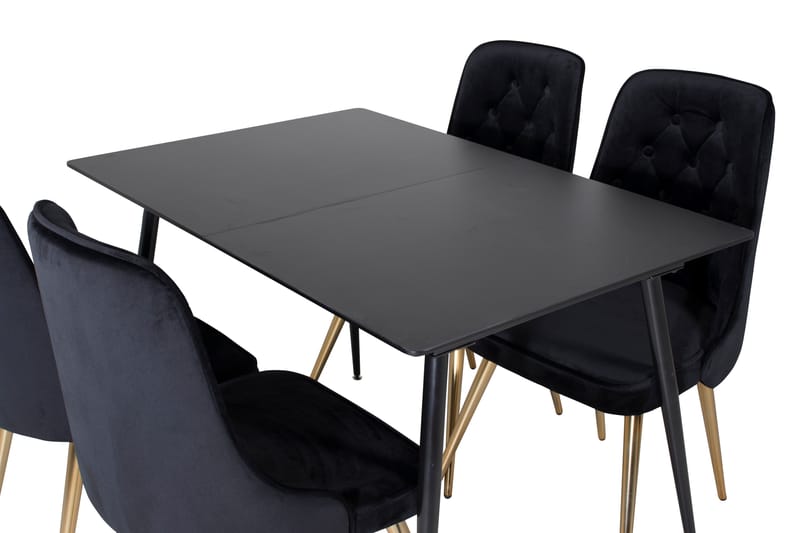 Azuer Matgrupp Förlängningsbar 120 cm Rektangulär med 4 Valera stolar - Svart - Matgrupper