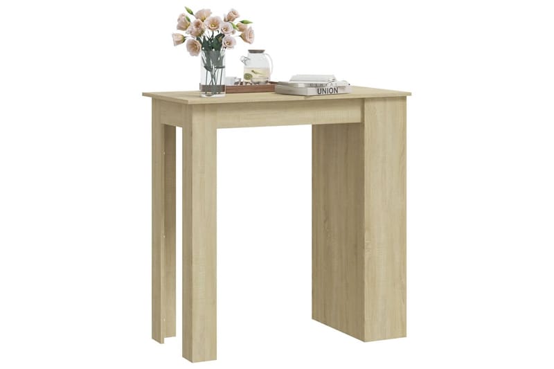 Barbord med förvaringshyllor sonoma-ek 102x50x103,5cm spånsk - Beige - Barbord & ståbord