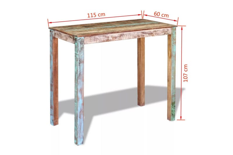 Barbord massivt återvunnet trä 115x60x107 cm - Flerfärgad - Möbler - Bord & matgrupper - Barbord & ståbord