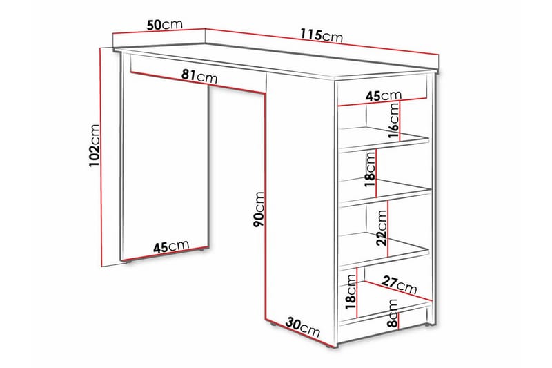 Kintore Barbord 50 cm - Brun - Barbord & ståbord