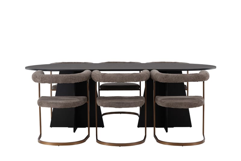 Bariso Matgrupp  230 cm Oval med 6 Morning stolar - Brun - Matgrupper