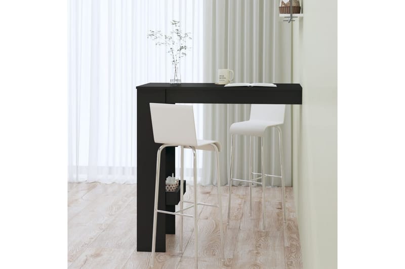 beBasic Barbord väggmonterat svart 102x45x103,5 cm konstruerat trä - Black - Barbord & ståbord