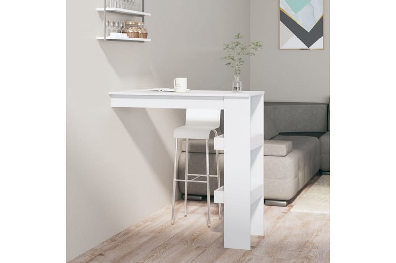 beBasic Barbord väggmonterat vit 102x45x103,5 cm konstruerat trä - White - Barbord & ståbord