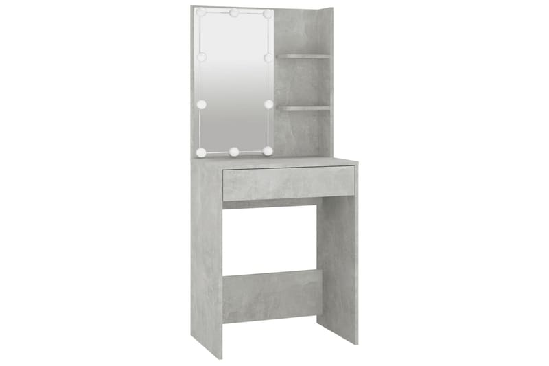 beBasic Sminkbord med LED betonggrå 60x40x140 cm - Grey - Sminkbord & toalettbord