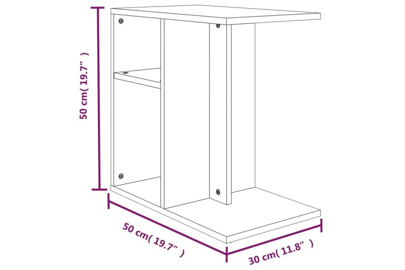 beBasic Soffbord rökfärgad ek 50x30x50 cm konstruerat trä - Brown - Möbler - Bord & matgrupper - Soffbord