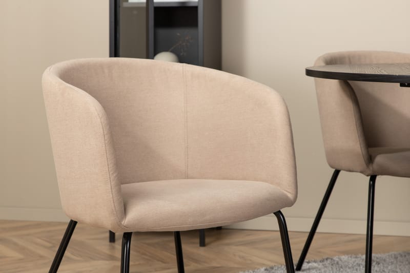 Biana Matgrupp  110 cm Rund med 4 Berita stolar - Beige - Matgrupper