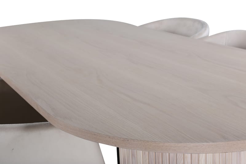 Biana Matgrupp  200 cm Oval med 4 Berita stolar - Beige - Matgrupper