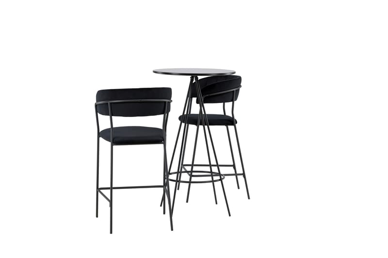 Bistro Matgrupp  60 cm Rund med 2 Lui stolar - Svart - Matgrupper