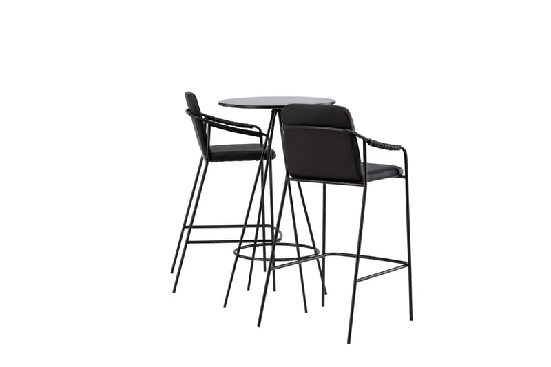 Bistro Matgrupp  60 cm Rund med 2 Tvista stolar - Svart - Matgrupper