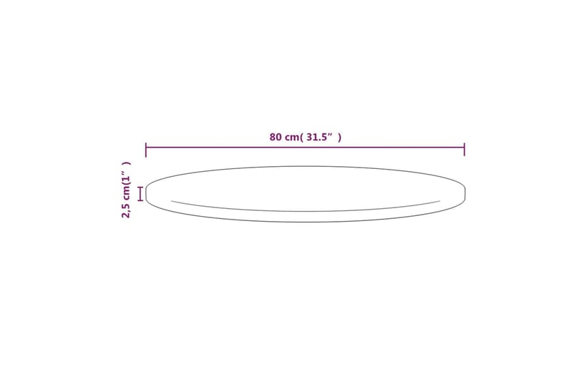 Bordsskiva 80x2,5 cm massiv furu - Brun - Bordsskiva