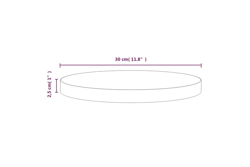 Bordsskiva brun 30x2,5 cm massiv furu - Brun - Bordsskiva