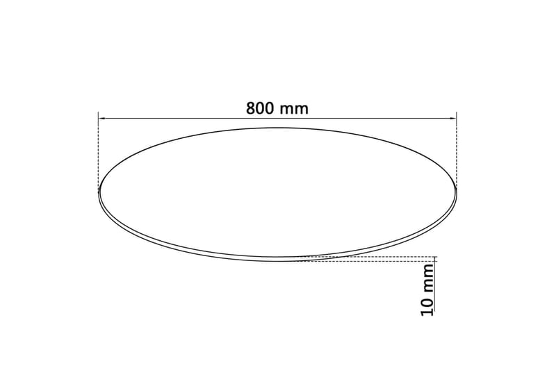 Bordsskiva härdat glas 800 mm rund - Svart - Möbler - Bord & matgrupper - Bordstillbehör - Bordsskiva