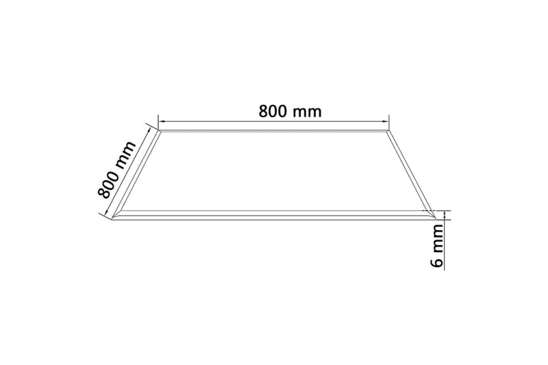 Bordsskiva härdat glas 800x800 mm kvadratisk - Transparent - Bordsskiva