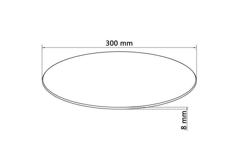 Bordsskiva i härdat glas 300 mm rund - Svart - Möbler - Bord & matgrupper - Bordstillbehör - Bordsskiva