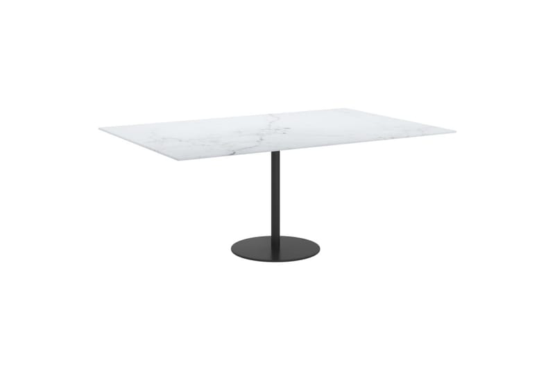 Bordsskiva vit 100x62 cm 8 mm härdat glas med marmortextur - Vit - Möbler - Bord & matgrupper - Bordstillbehör - Bordsskiva