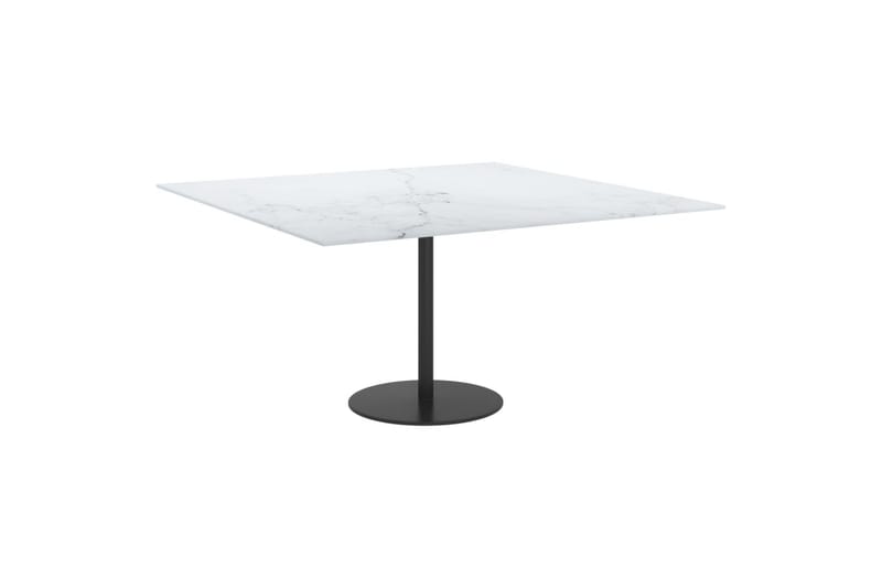 Bordsskiva vit 80x80 cm 6 mm härdat glas med marmortextur - Vit - Möbler - Bord & matgrupper - Bordstillbehör - Bordsskiva